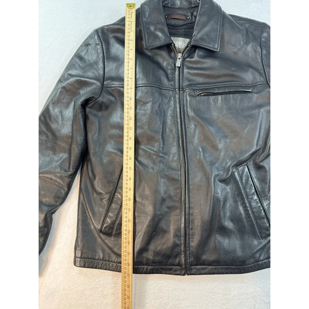 Wilsons Leather Black Insulated Thinsulate Men's Mid-Length Zip Jacket Size M